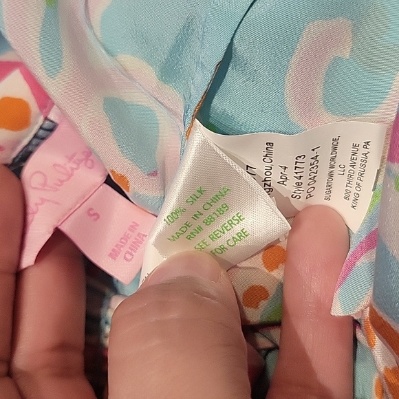 Lilly Pulitzer Jellies Be Jammin Popover Top Silk Small Coastal Beachy FLAWED - Picture 16 of 16
